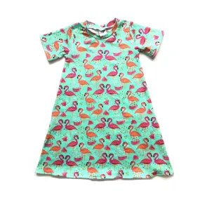 Mint Green Flamingo Dress 3T