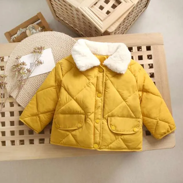 New Winter Children's Warm Cotton Jackets Girls Clothes Kids&Babys Rabbit Fur Collar Coats Korean Style For Boys Outerwears