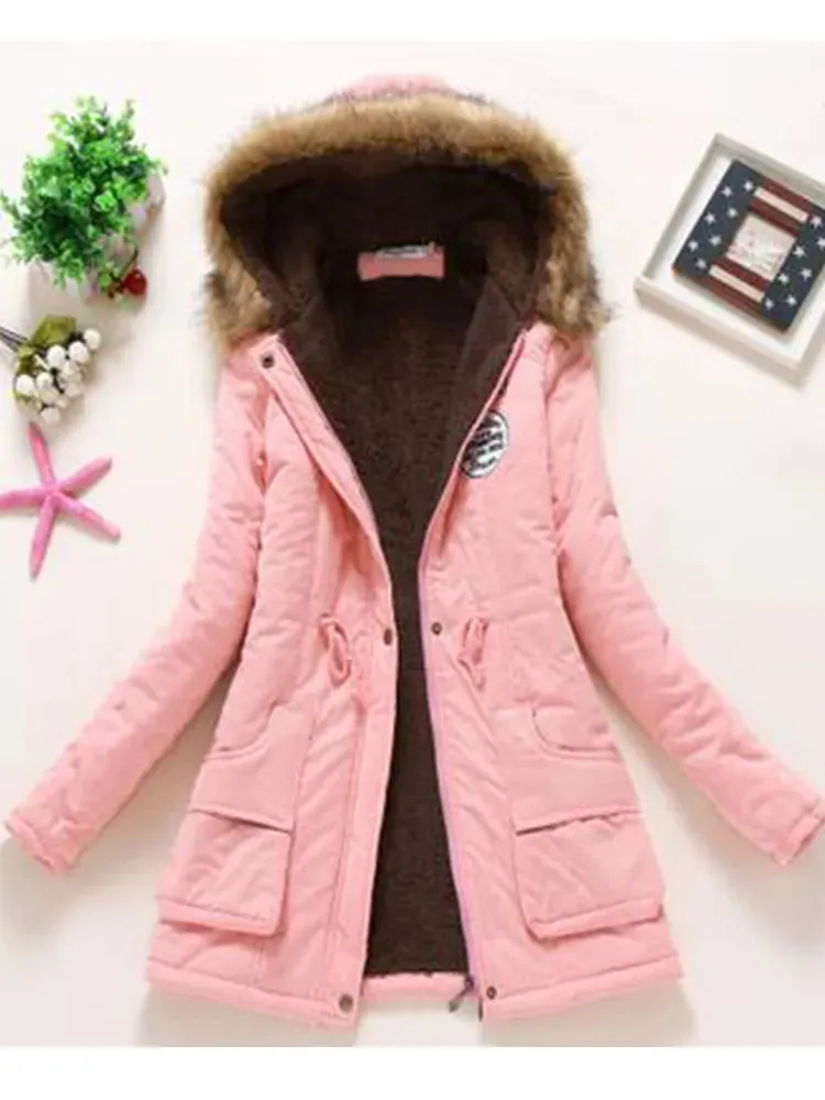 New winter coats, Women's cotton wadded hooded jacket.
