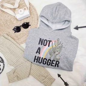 'Not a Hugger' Kid's Printed Hoodie