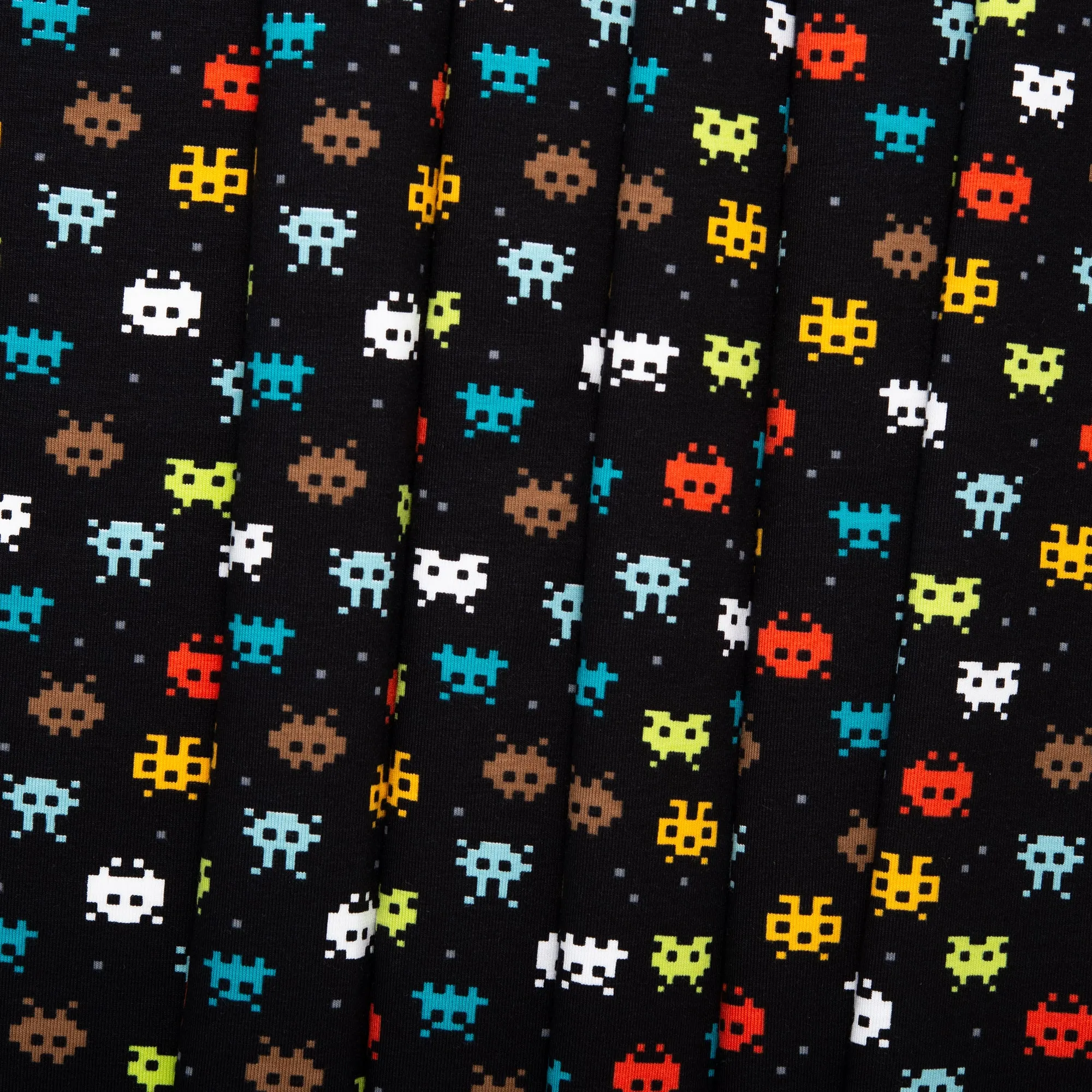 ORGANIC Cotton Lycra Printed Knit - Video game - Black