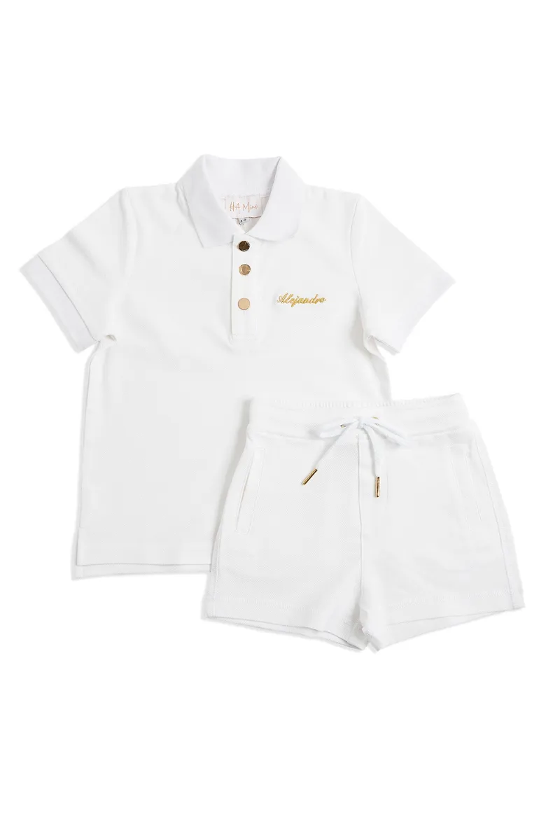 Personalised Children's Shorts & Top Set - White