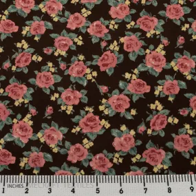 Pink Painted Roses Cotton Print