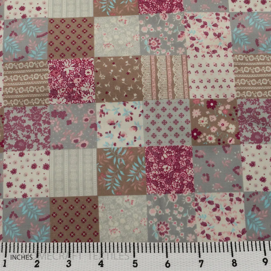 Powder Floral Patchwork Cotton Print