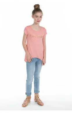 PPLA Instafamous Knit Tee - Salmon