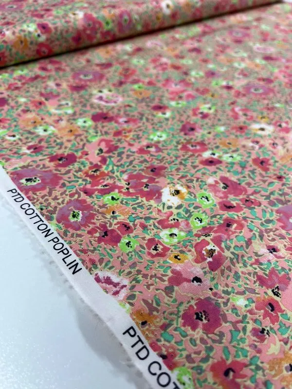 Printed Cotton - Poppy Colours - 112cm