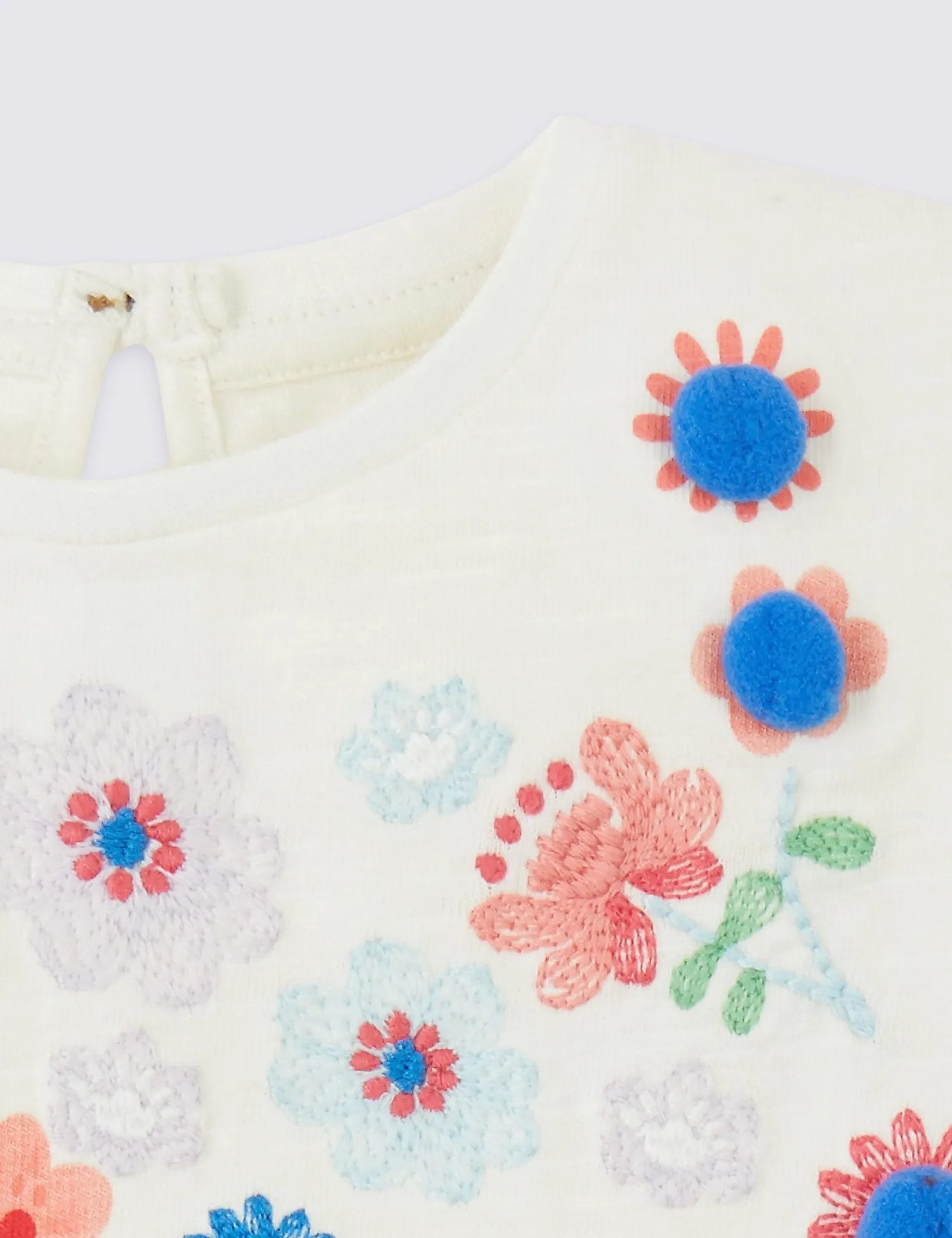 Pure Cotton Embroidered Jersey Top