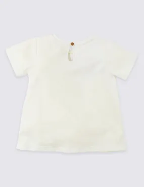 Pure Cotton Embroidered Jersey Top