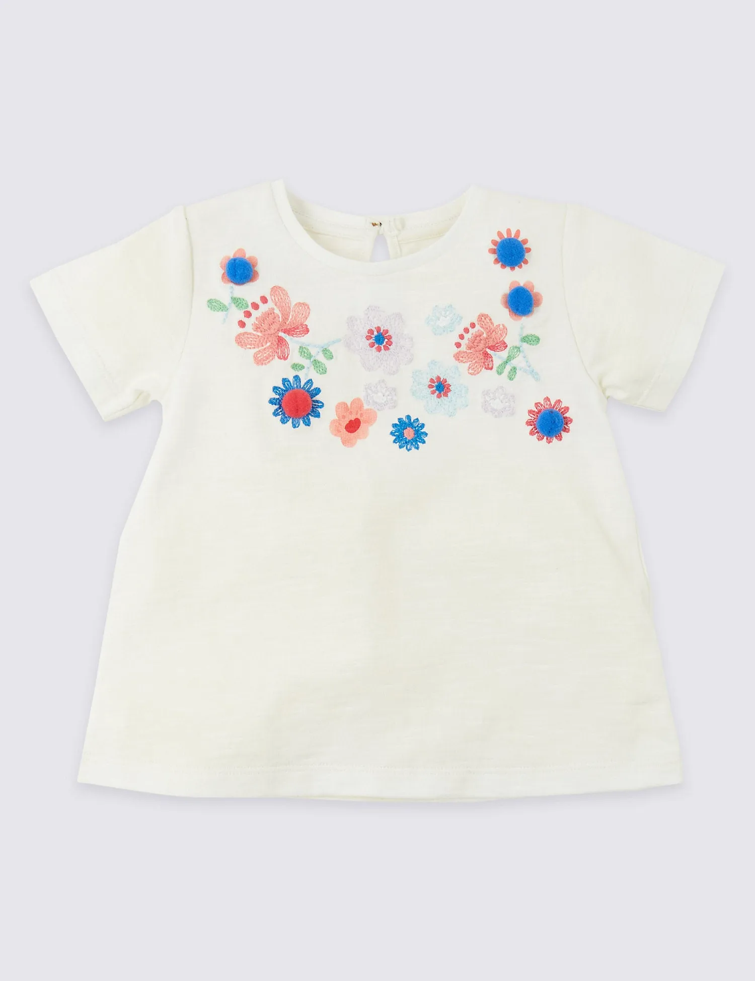 Pure Cotton Embroidered Jersey Top