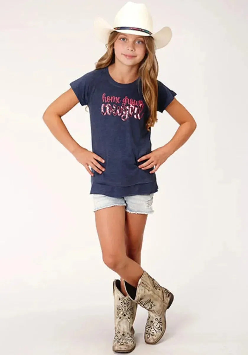 Roper Raglan (Blue) - Girl's T-Shirt