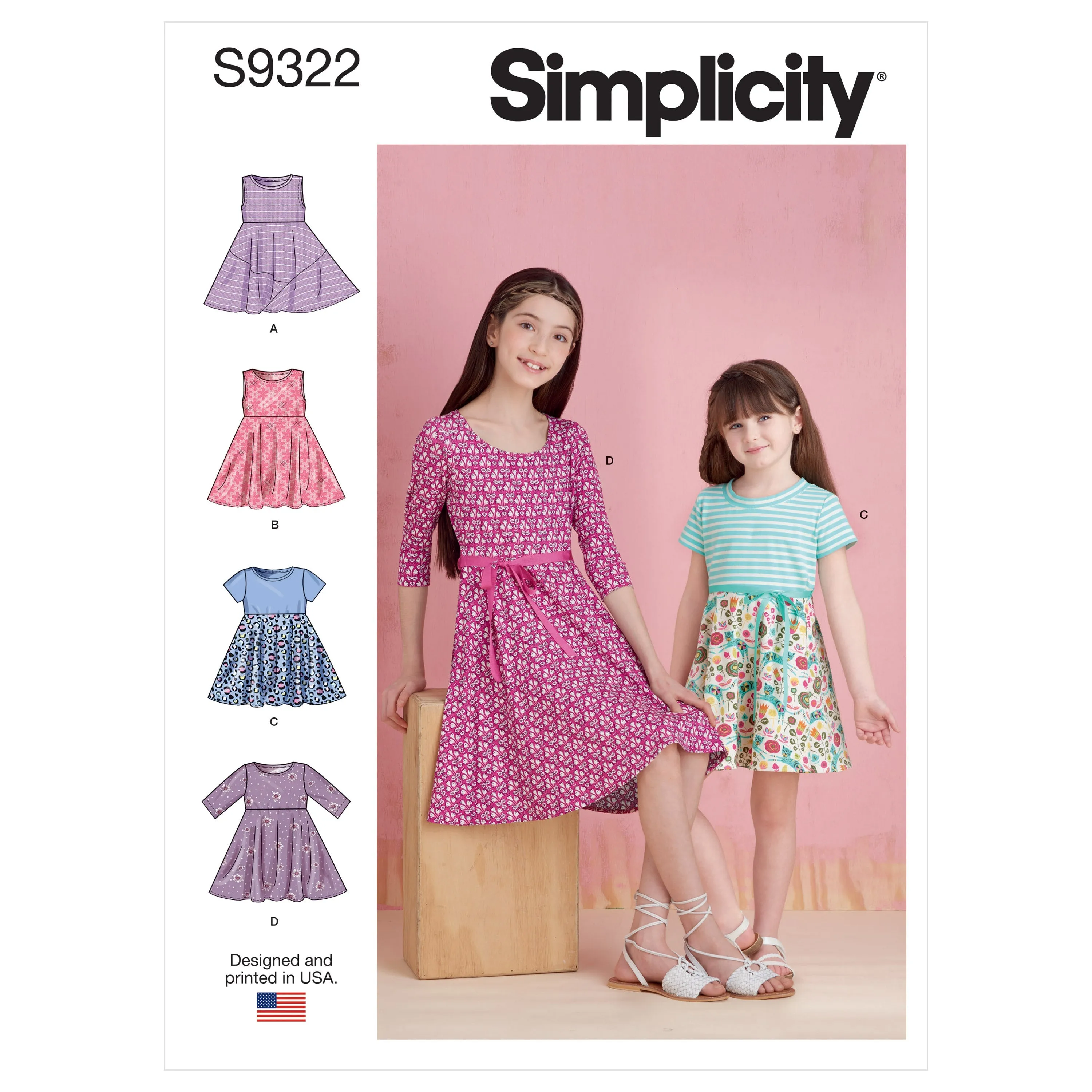 Simplicity Pattern 9322 Children's and Girls' Pullover Dresses