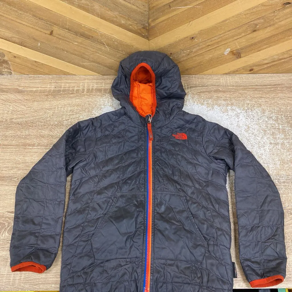 The North Face - Kids' hooded thermoball jacket - MSRP $170: Grey / Orange-children-6