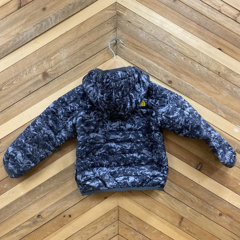 The North Face - Kids Patterned Puffer Jacket - MSRP comp $130: Grey/Yellow-children-2T