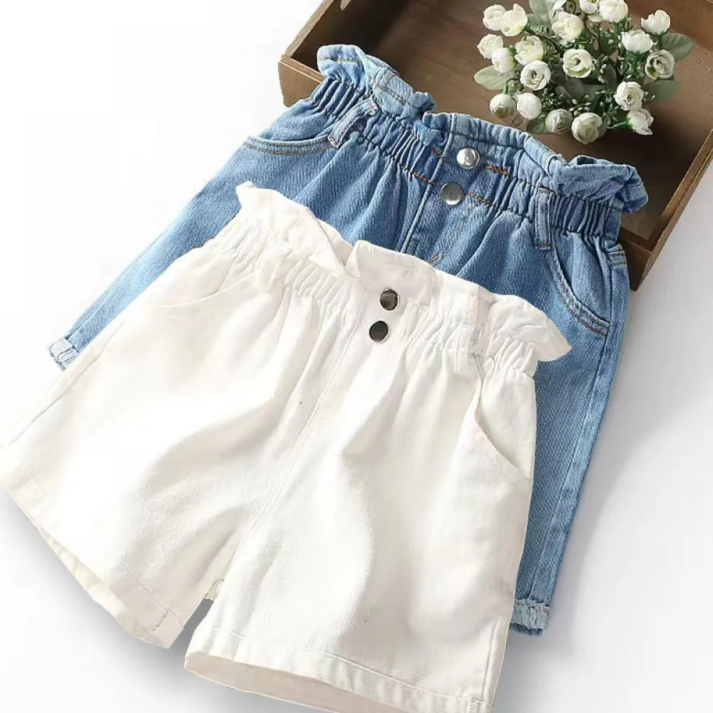 Toddler Girls Shorts Summer Jeans Children's White Pants Wholesale Girls Clothes